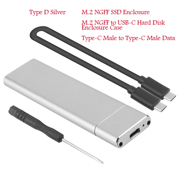 M.2 NGFF SATA SSD USB 3,1 Тип-конвертер адаптер sata USB жесткий диск корпус чехол для M2 жесткого диска ПК для 2242/2262/2280 M.2 - Цвет: Type D