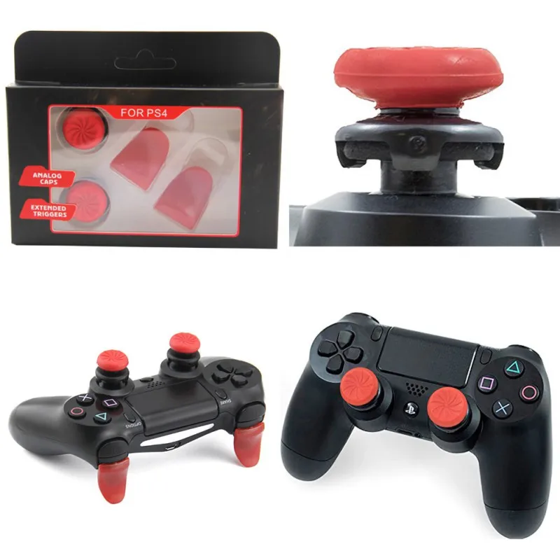 

Game Trigger Extended Button Analog Extender thumbtick Grip Enhanced Thumb Stick Cap For PS4 Controller