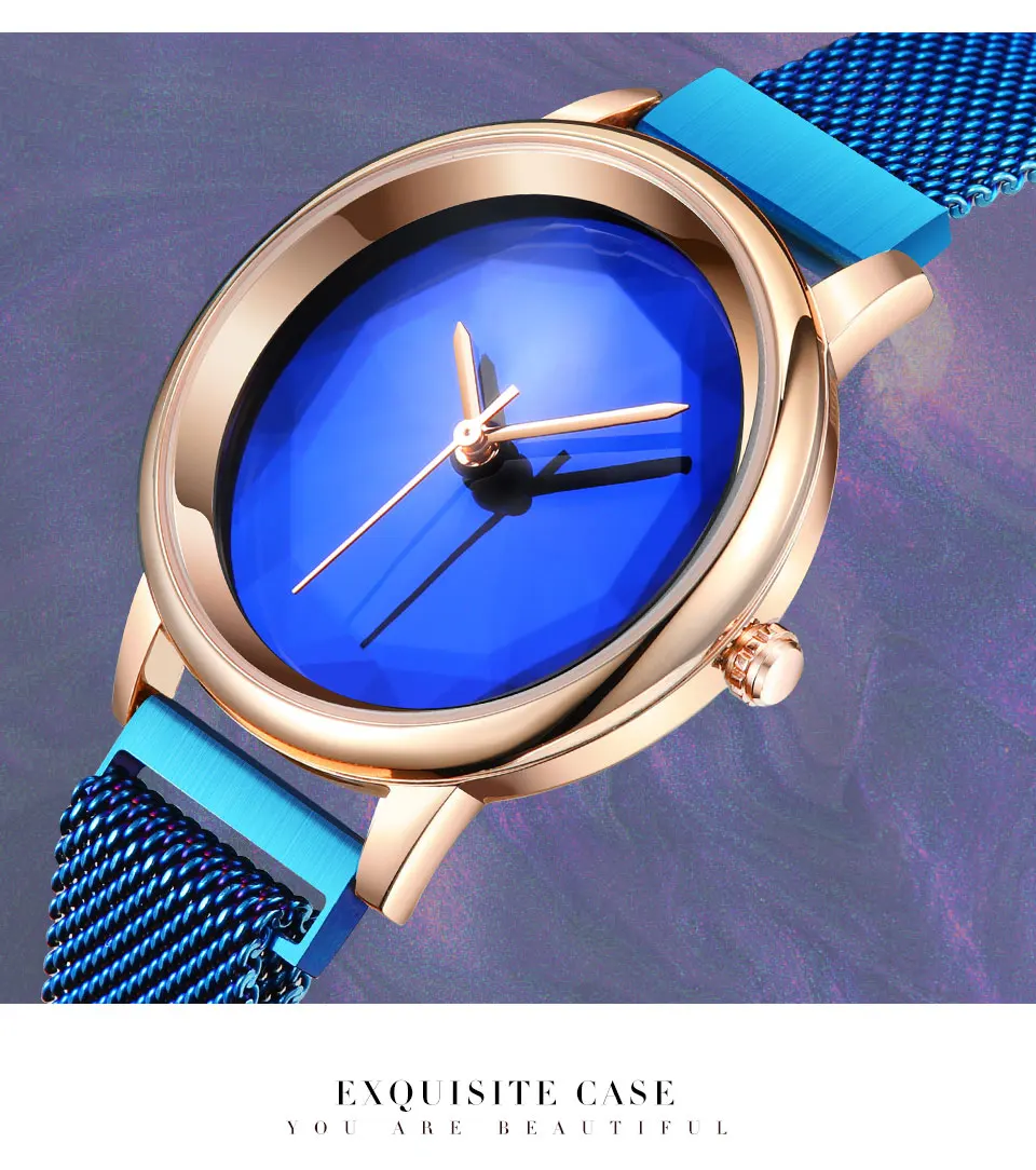 Luxo de Aço Inoxidável Ladies Quartz Watch