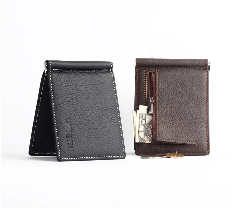 

Men Wallets First layer 100% Genuine Leather Black Coffee Personality Design Wallet Short Style Card Holder Purse Free Shipping