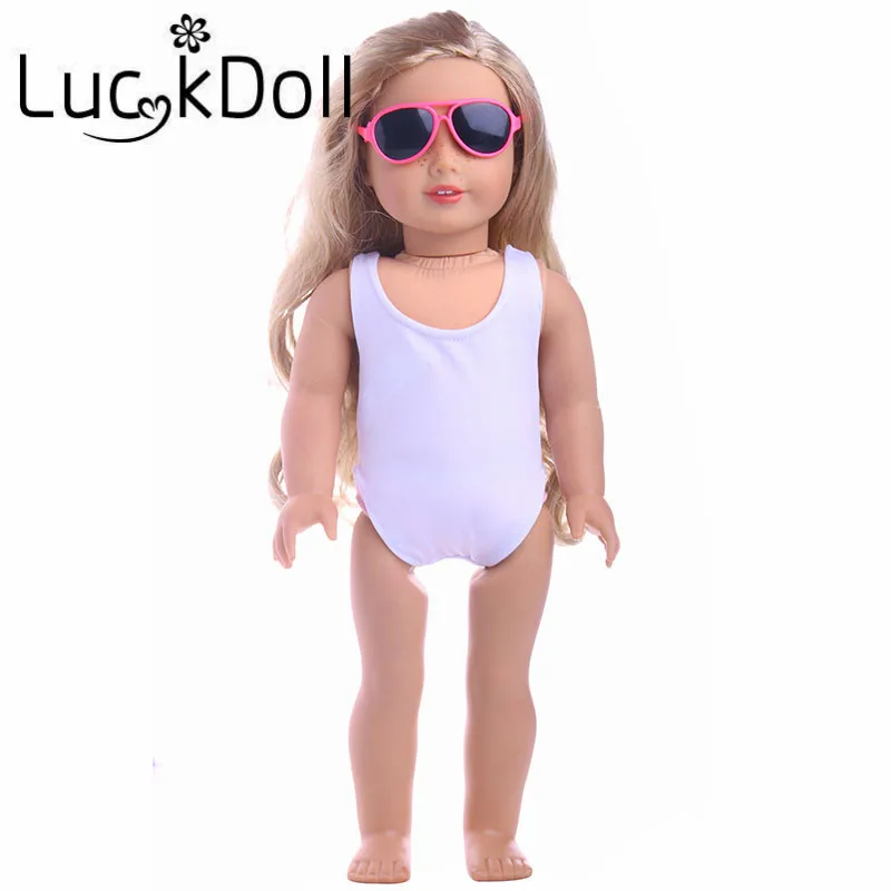 LUCKDOLL эллиптической формы солнцезащитные очки подходят 18 дюймов Американский 43 см детская кукла одежда аксессуары, игрушки для девочек, поколение, подарок на день рождения