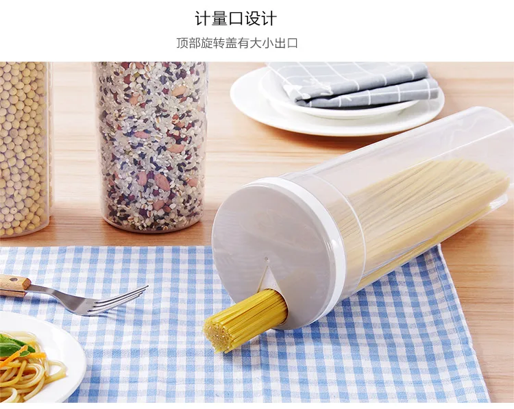 Кухня коробка для спагетти Твердые крупы пластик резервуар для хранения большой емкости повысить емкость для хранения пищи свежие хранения коробка
