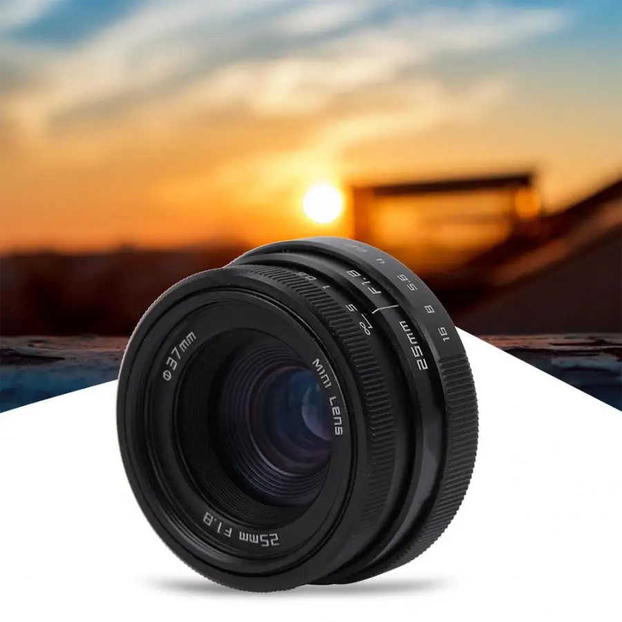 Lente para celular 25 мм F1.8 Мини CCTV C Mount широкоугольный объектив для sony Nikon Canon DSLR lentille для освещения под светильник