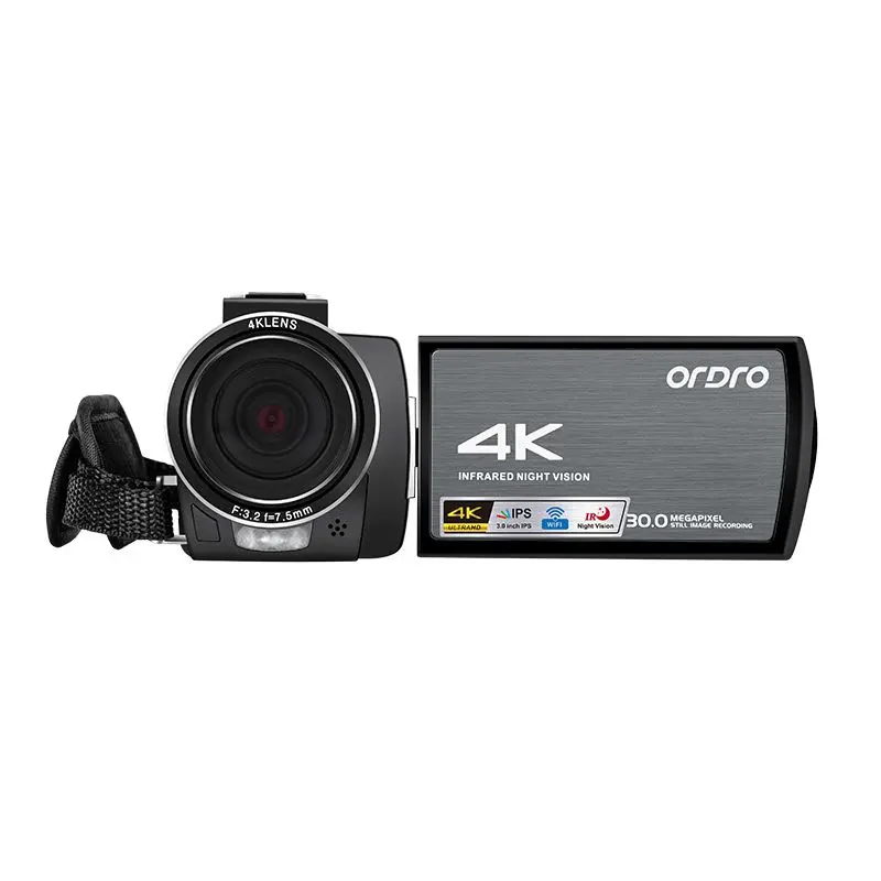  Ordro WIFI AE8 4K Video Camera Digital Full HD Touch Screen IR Infrared Night Vision Camera Fotogra