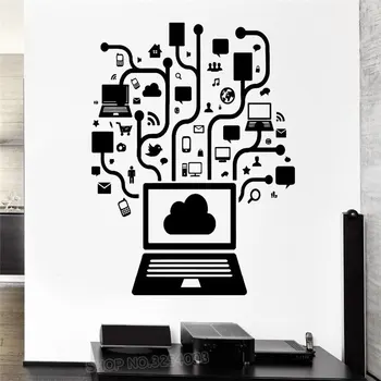 

Programmer Office Studio Vinyl Wall Sticker System Program Icon Sticker DIY Office Supplies Decorative Sticker BG09