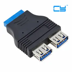 1 шт./2 Порты USB 3,0 для Женский Материнская плата 20pin 19pin разъем адаптера