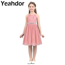 Платье с цветочным узором для девочек, без рукавов, с блестками, с цветочным кружевом, блестящее платье принцессы с фатиновой юбкой для свадьбы, летнее праздничное платье для девочек на день рождения, выпускной вечер