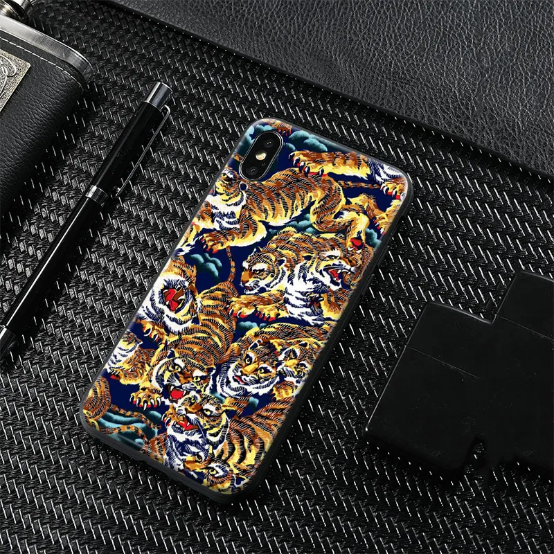 

Ukiyo-e Tiger Fashion Soft Silicone Phone Case Cover Shell For Apple iPhone 6 6s 6Plus 6sPlus 7 8 7Plus 8Plus X