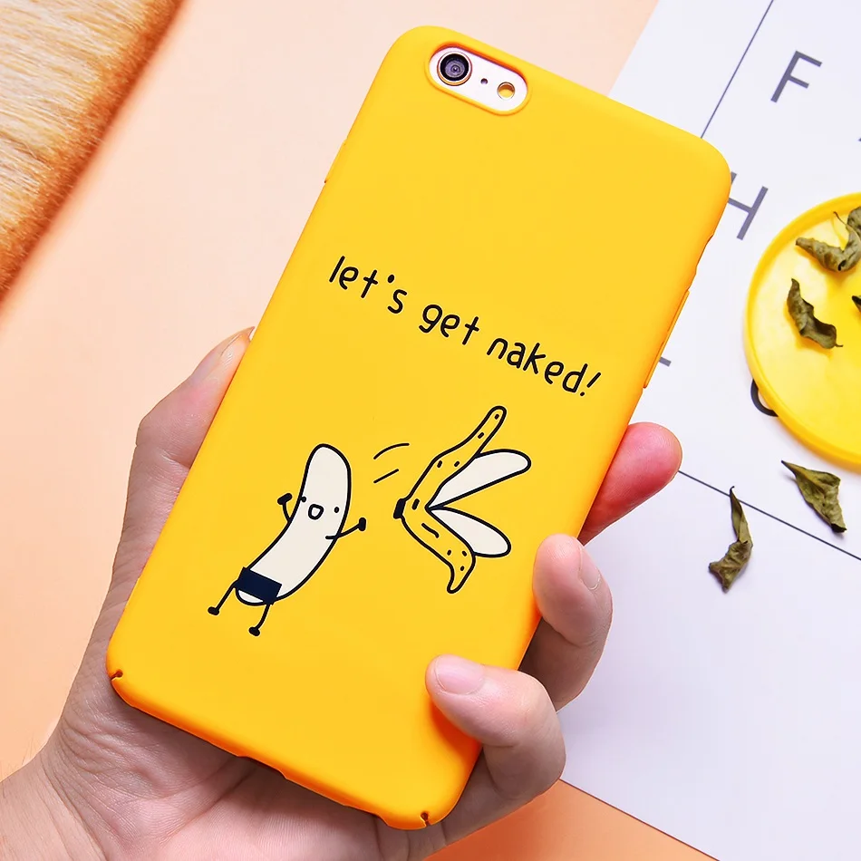 TOMKAS Naked Banana Cute Cartoon Phone Case for iPhone 7 6 6S 8 Plus Case for iPhone X 6 S Back Cover Funny Bad Boy Coque (1)