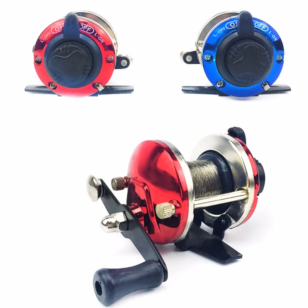 

Metal Mini Bait Casting Spinning Fishing Reel Boat Ice Fish Water Wheel Plate Baitcast Coil Roller with 50M Nylon Line