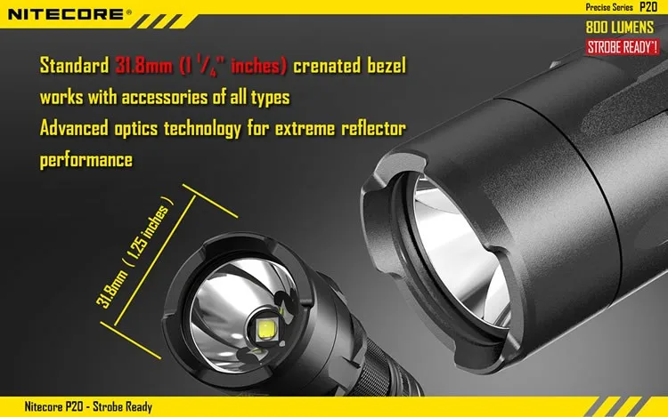 NITECORE P20 тактический светодиодный фонарик водонепроницаемый для кемпинга и охоты портативный+ NTH30B+ 2300 мАч 18650 батарея посылка