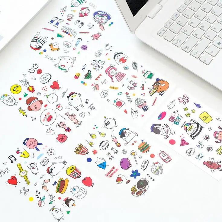 

6 pcs/pack Amazing Boy Sticker PVC Cartoon Stickers Diary Sticker Scrapbook Decoration PVC Stationery Stickers