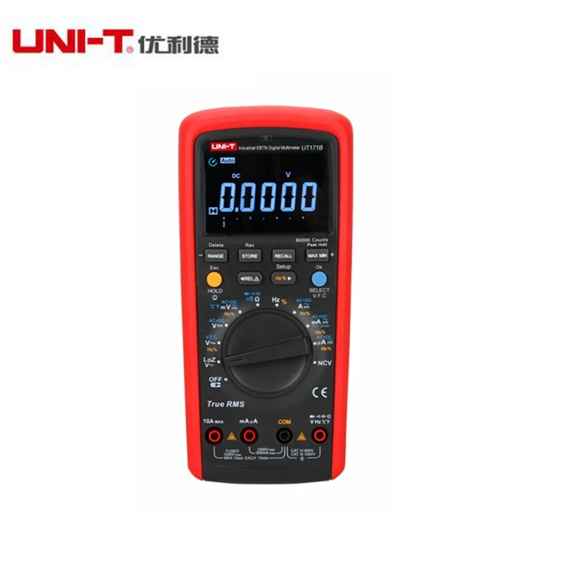 

UNI-T UT171B 59999 Counts Digital Multimeter Eletronic AC/DC True RMS Auto/Manual Range Admittance(nS) C/F Thermometer VFC
