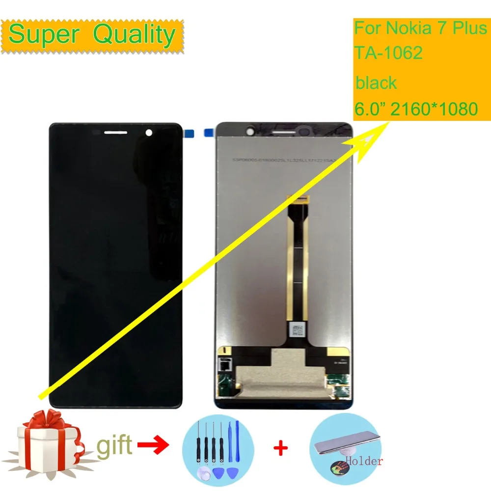 

6.0" ORIGINAL Display for Nokia 7 Plus LCD 7Plus Display Touch Screen TA-1062 LCD Digitizer Replacement for Nokia E7 Plus LCD