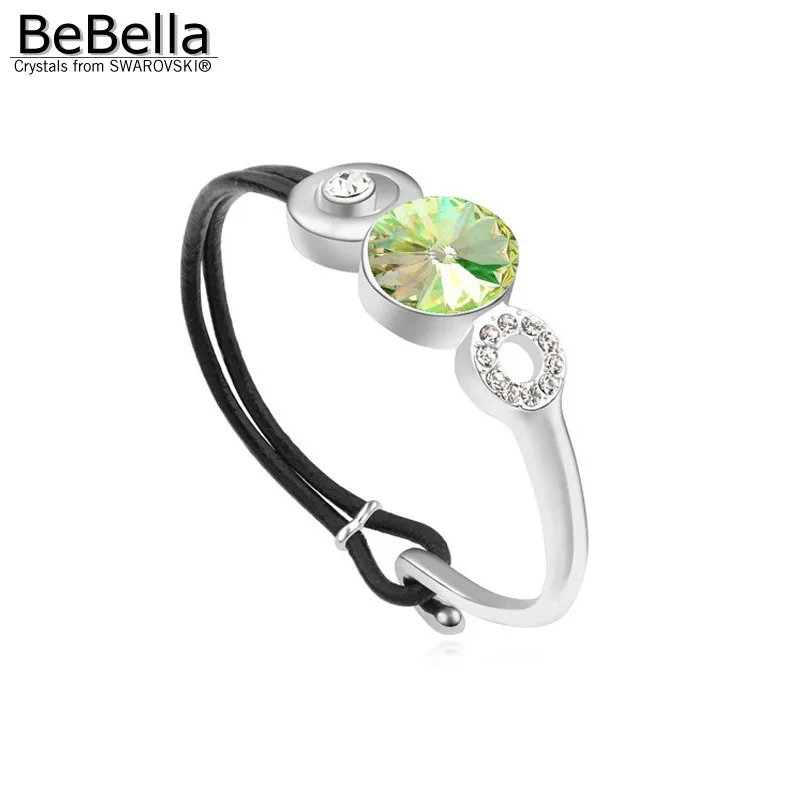 BeBella позолоченный кожаный браслет с кристаллами сделанный элементами Swarovski|crystal