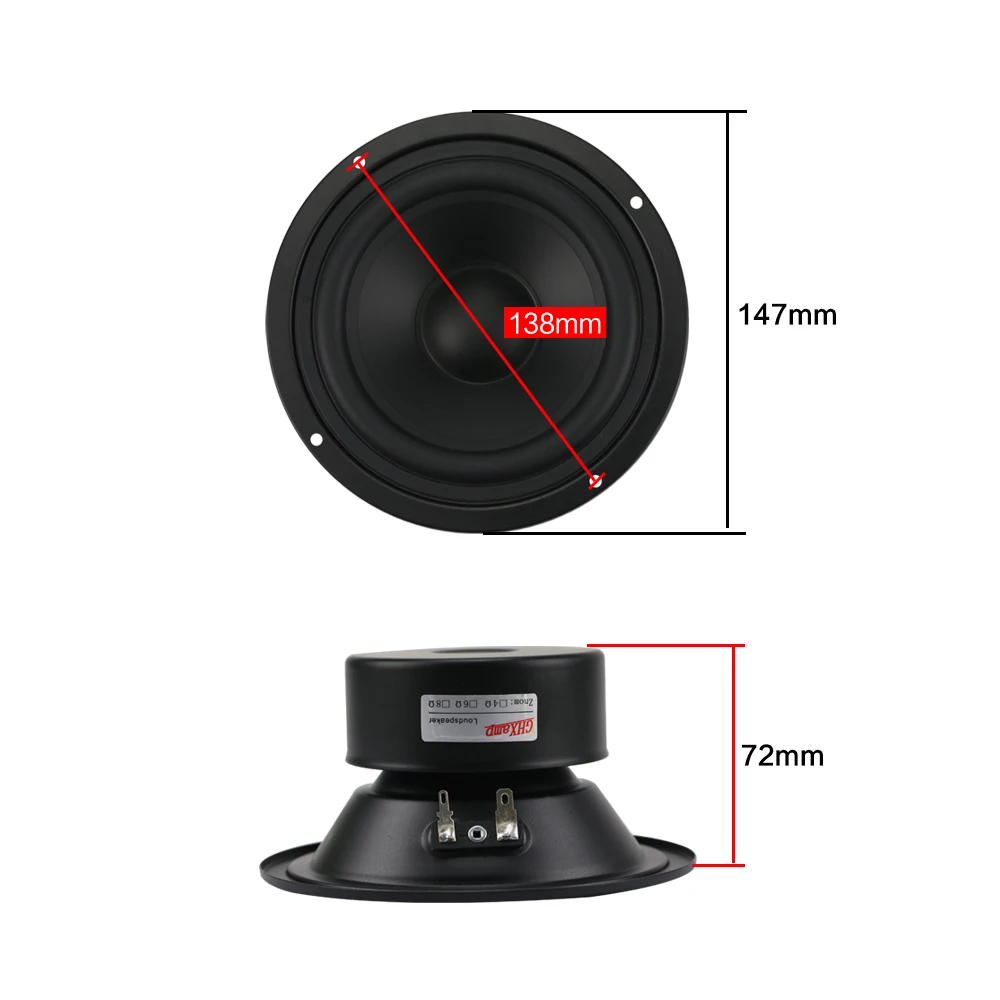 5.5 Inch 147MM Pure Mediant Mid Speaker Unit 70W