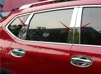 

For Nissan X-Trail Xtrail T32 2014 2015 2016 6pcs/set Window Pillar Trim Car Body Decorative Stainless Steel Strips Sticker