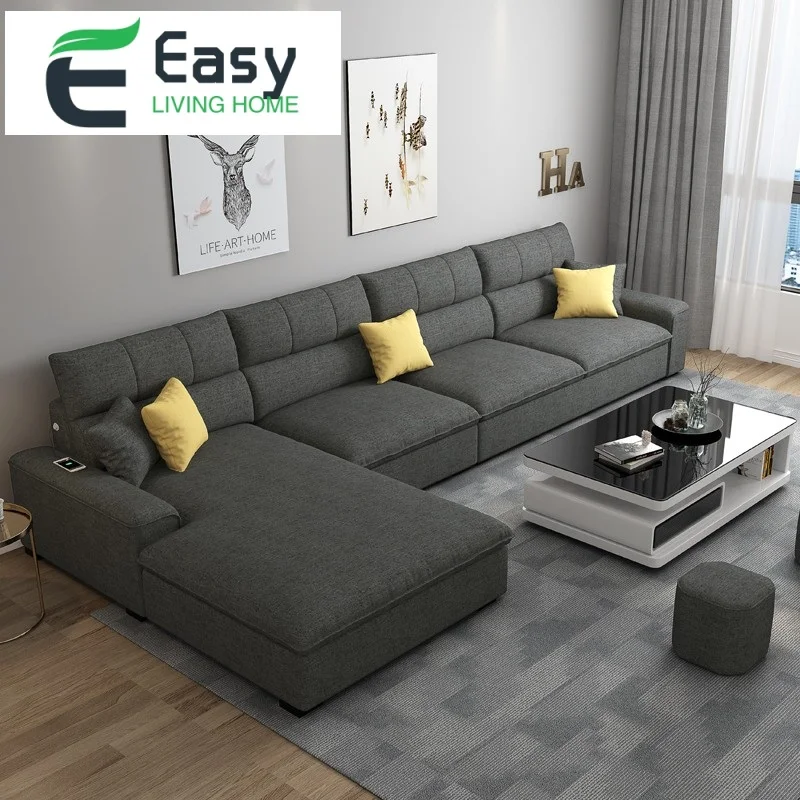 Ткань диван современный простой удобный Северный Европейский стиль моющийся диван раздел для гостиной