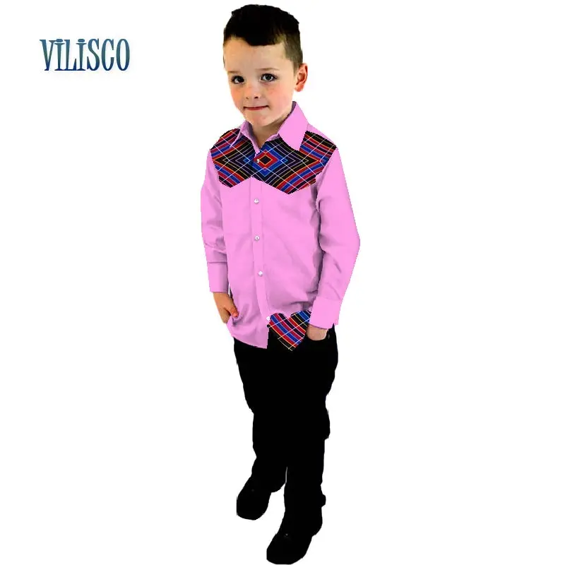 Модные новые Топы с рисунком сердца для мальчиков, Bazin Riche, африканская восковая хлопковая рубашка с принтом в стиле пэчворк для мальчиков, детская одежда, WYT151 - Цвет: 16