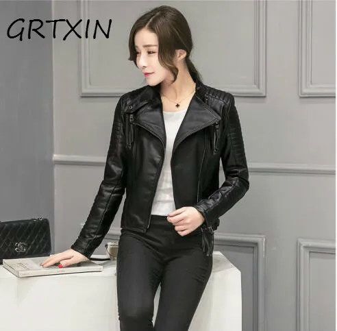 New Autumn Winter Pu Leather Jacket Faux Soft Leather Coat