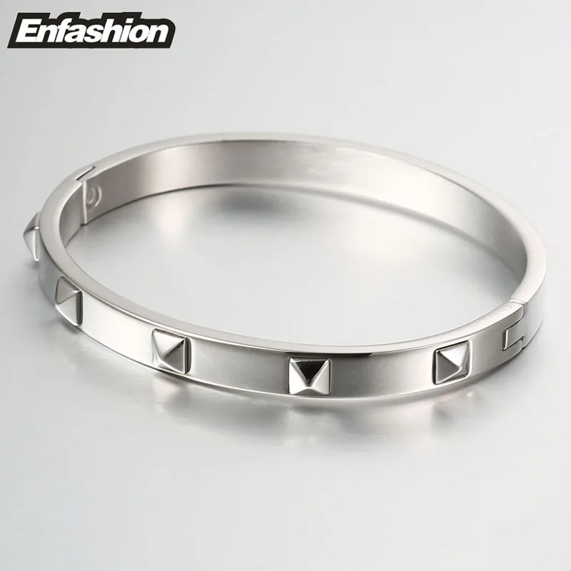 Koop Enfashion Piramide Spikes Armband Manchette Goud Kleur Roestvrij Stalen Armband Voor Vrouwen Manchet Armbanden Armbanden Pulseiras