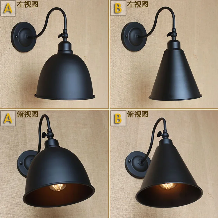 

Wall Lamp Sconces Kitchen Light Sconce Lamps Vintage Light Luminaire Fixtures Bar Lighting Bracket Lampe Iron Black Creative