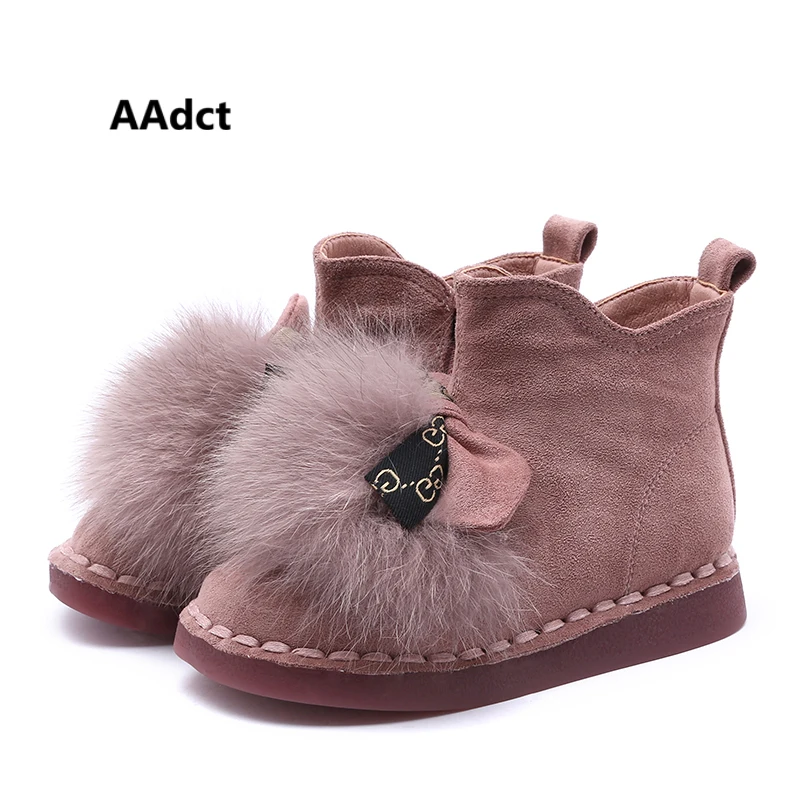 

AAdct Cotton warm short boots for girls New fashion soft kids boots 2018 Winter non-slip girls boots