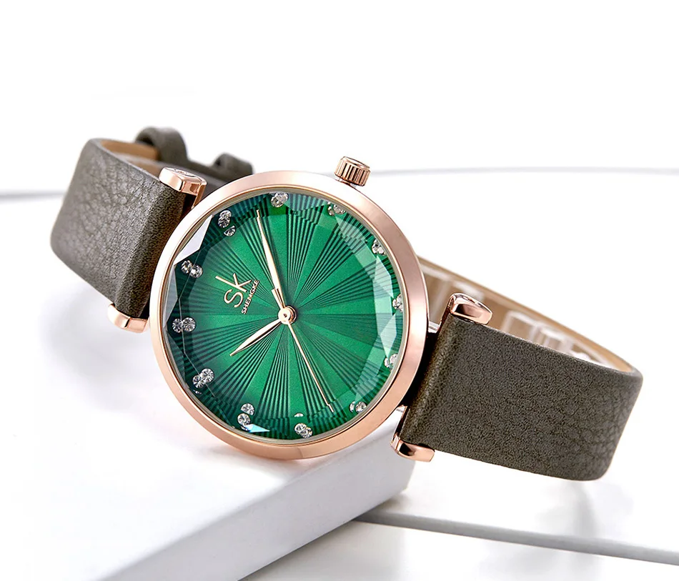 SK Luxury Brand Leather Ladies Wrist Watches Women Prism Quartz Watch For SHENGKE Female Clock reloj mujer 2019 relogio feminino (18)