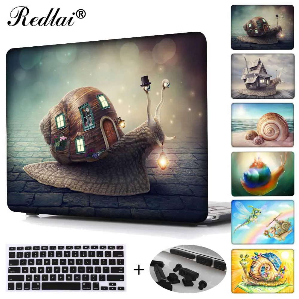 

Redlai Fancy Snail Print Plastic Hard Case For Macbook Air Pro Retina 11 12 13 15 inch New Pro 13 15 Case Touch bar Laptop Case