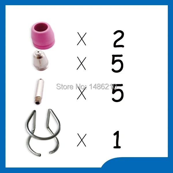 

P60 WSD-60P Plasma Cutter Cutting Torch Consumables KIT Plasma Nozzles 1.2mm 60Amp Pilot ARC