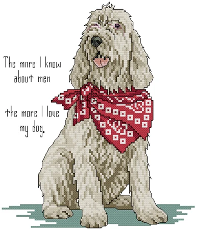 Fishxx Cross Stitch D382animal[White dog]cotton thread and cloth , water-soluble,100% accurate,11CT,embroidery