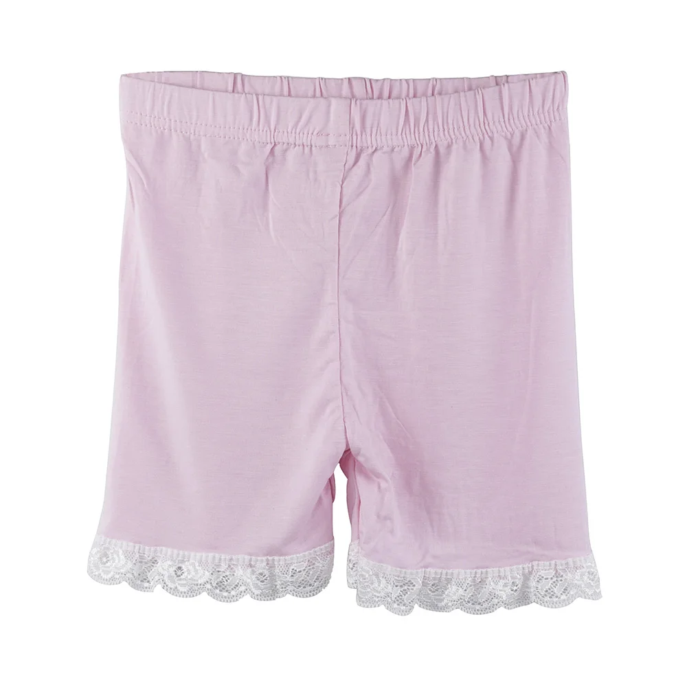 Ультратонкие леггинсы для девочек безопасные Короткие штаны Нижнее белье с кружевным краем трусы-боксеры для девочек, Короткие штаны для От 3 до 15 лет, детская одежда - Цвет: Pink