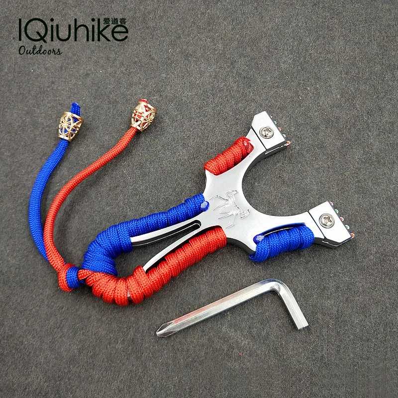 

Slingshot Catapult Hunting Alloy With Rubber With Parcord Outdoor Shooting Game Sling Shot Aiming Point Bow Slingshot Hunt Tool