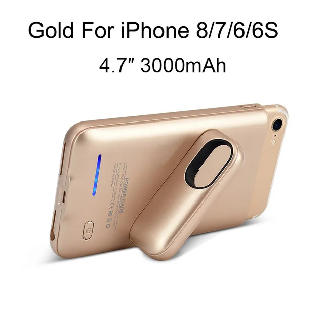 KEYSION 3000/4200mAh Портативный чехол для зарядки для iphone 8 7 6s Plus, внешний аккумулятор, зарядное устройство, чехол для i8 7 6 8P - Цвет: Gold for i8 7 6 6s