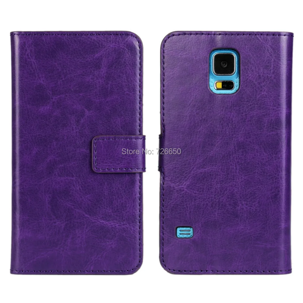 مجنون الحصان الجلود حالة غطاء لسامسونج غالاكسي S5 الهواتف مع حامل تلفاز + شحن واقي للشاشة