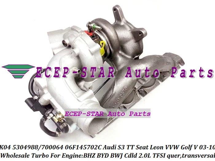 

K04 53049880064 5304-988-0064 5304-970-0064 Turbo For AUDI S3 TT For Seat Leon For VW Golf V 03- BWJ BYD BHZ 2.0L TFSI Gasoline