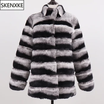 

2019 New Winter Lady Thick 100% Genuine Real Rex Rabbit Fur Coat Women Warm Real Rex Rabbit Jacket Quality Natural Fur Outerwear