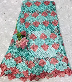

Popular 5yard african cord lace fabric with stone african lace fabric 2019 high quality nigerian lace fabrics for dress WD-A75
