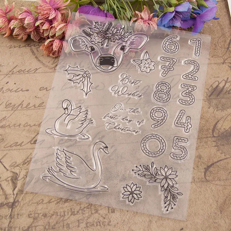 

animal clear stamp Happy new year pig decoration tools rubber stamps / seal for diy scrapbooking paper card making craft stamp