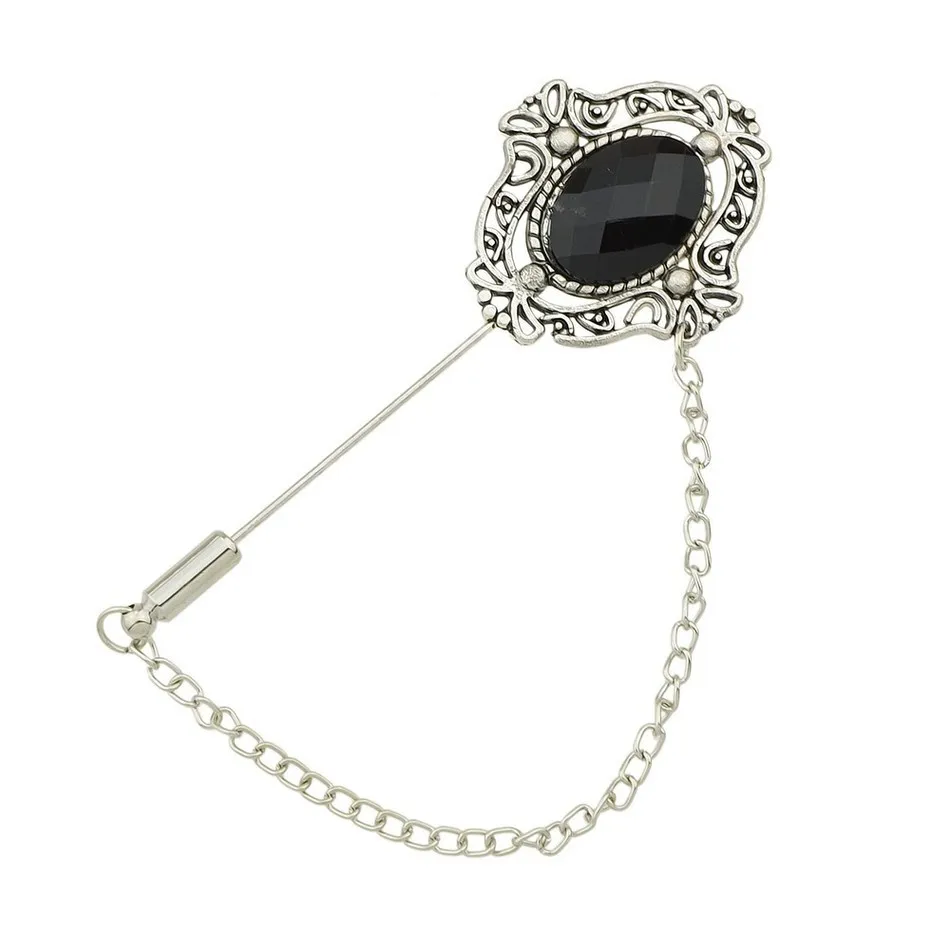 Винтаж Стиль Элитный бренд Модные украшения старинное серебро Цвет с черным