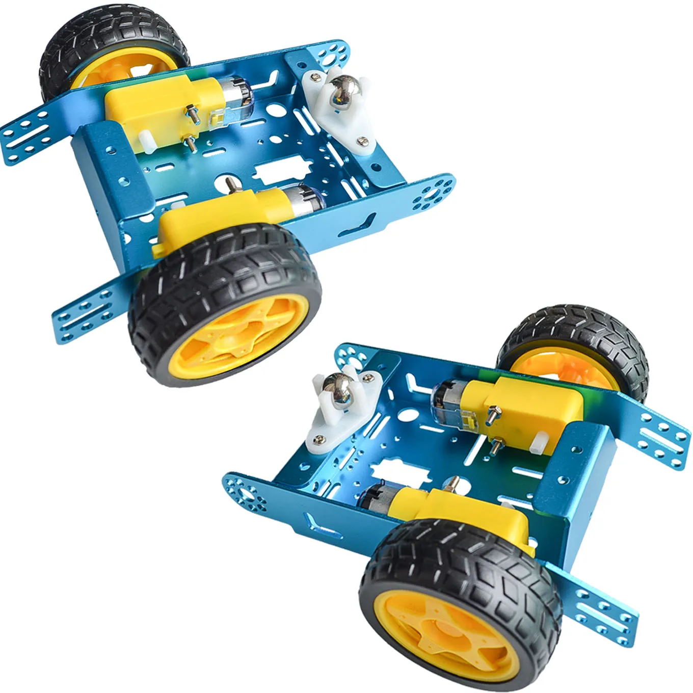 1* 2WD алюминиевый авто Neue Bildung Spielzeug Roboter Intelligente Авто Legierung шасси 2WD Smart Roboter авто шасси комплект DIY - Цвет: Синий