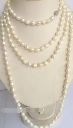 

FREE SHIPPING HOT sell new Style >>>>> 58"perfect 8-9mm AAA + Akoya white baroque pearl necklace