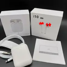 Новинка i10 tws Bluetooth наушники с беспроводной зарядкой сенсорное управление наушники 3D объемный звук и зарядный чехол для всех смартфонов