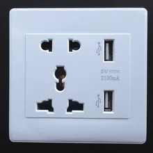 Высокое качество настенный выключатель панель с 2 USB зарядное устройство AC 110 V 220 V 50 HZ 60 HZ 5 V 1A 2.1A