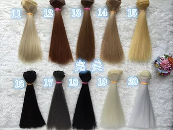 

1pcs 30cm*100cm 48colors high temperature Girl Periwig Doll Wig salon Material Straight Hair Wig For BJD SD Doll Accessories