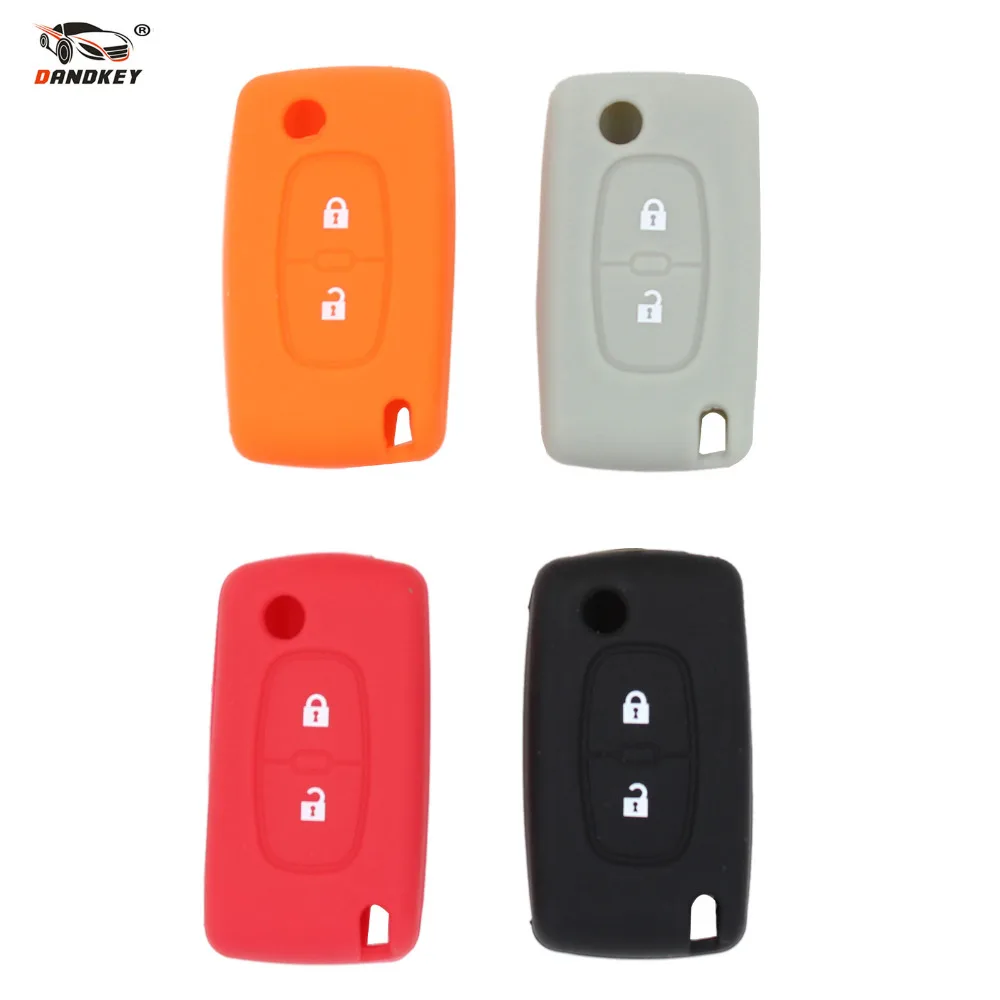 Dandkey 10 шт./лот силиконовый чехол для Peugeot 208 207 3008 308 RCZ 508 408 2008 407 307 206 2 Пуговицы