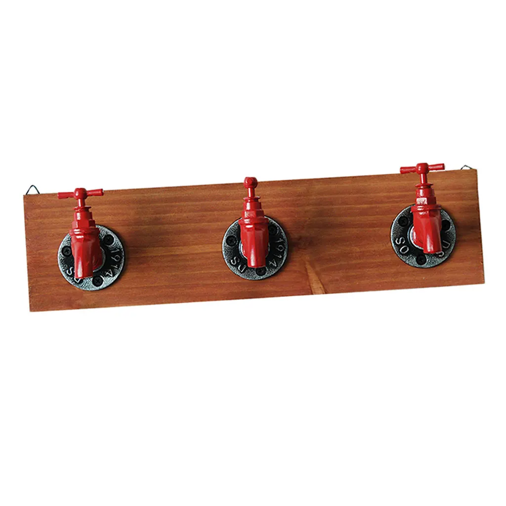Rustic Industrial Faucet Design Wall Mounted Iron Coat Hooks Garment Hanger Towel Rack