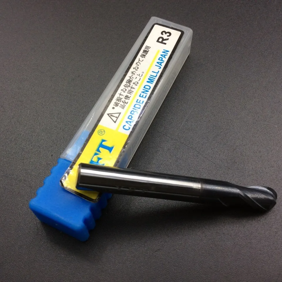 HRC 45 Degrees radius 3mm 2 blade milling cutter tungsten carbide end