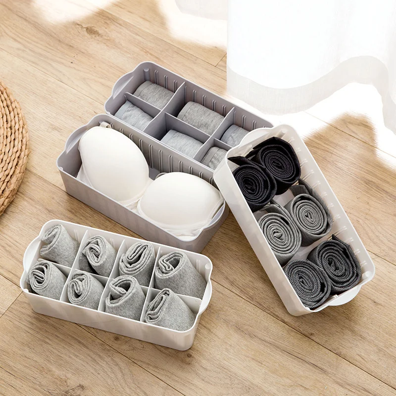 Partition Underwear Storage Box Free Combination Storage Compartment Organizer Household Plastic Bra Underwear Finishing Box12