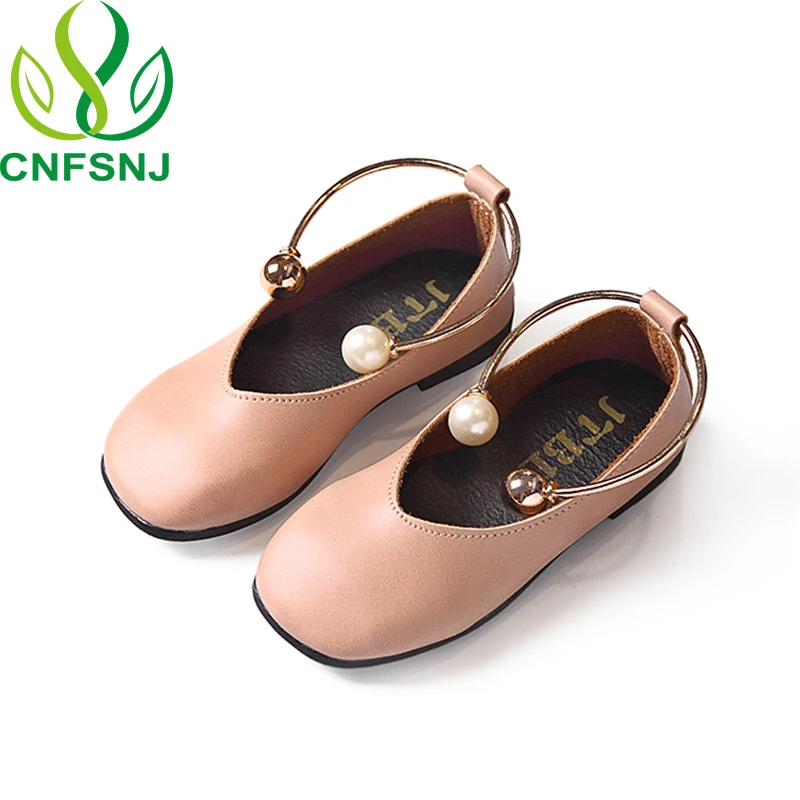 CNFSNJ 2018 new spring Autumn Baby Girls Pearls Leather Party Dance with Anklet Princess Kids Children's Shoes 26-36 | Детская
